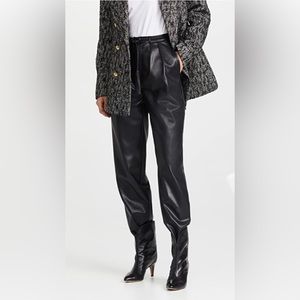 Mother The Twisty Tie Bounce Hover Pleated Faux Leather Pants Size 30 NWT